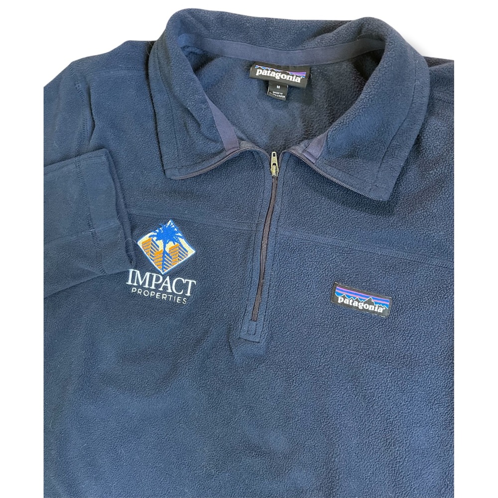 Patagonia Mens Synchilla 1/4 Zip Fleece Pullover‎ Navy Blue Medium Impact Prop